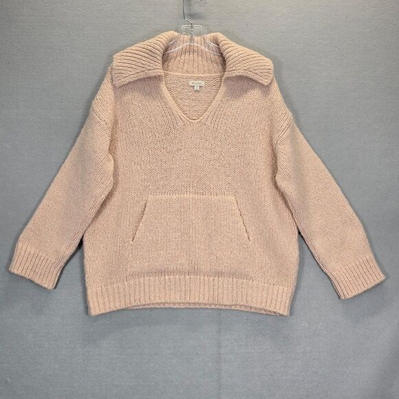 Women’s Anthropologie PILCRO Pouch Collared Sweater Pink XS - Picture 1 of 12